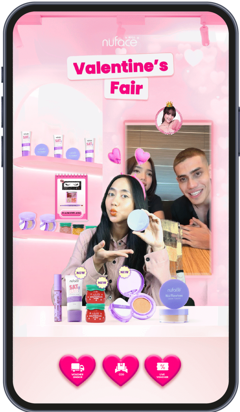 Live streaming produk skincare & makeup dengan setup OBS profesional di studio Kreaviz.